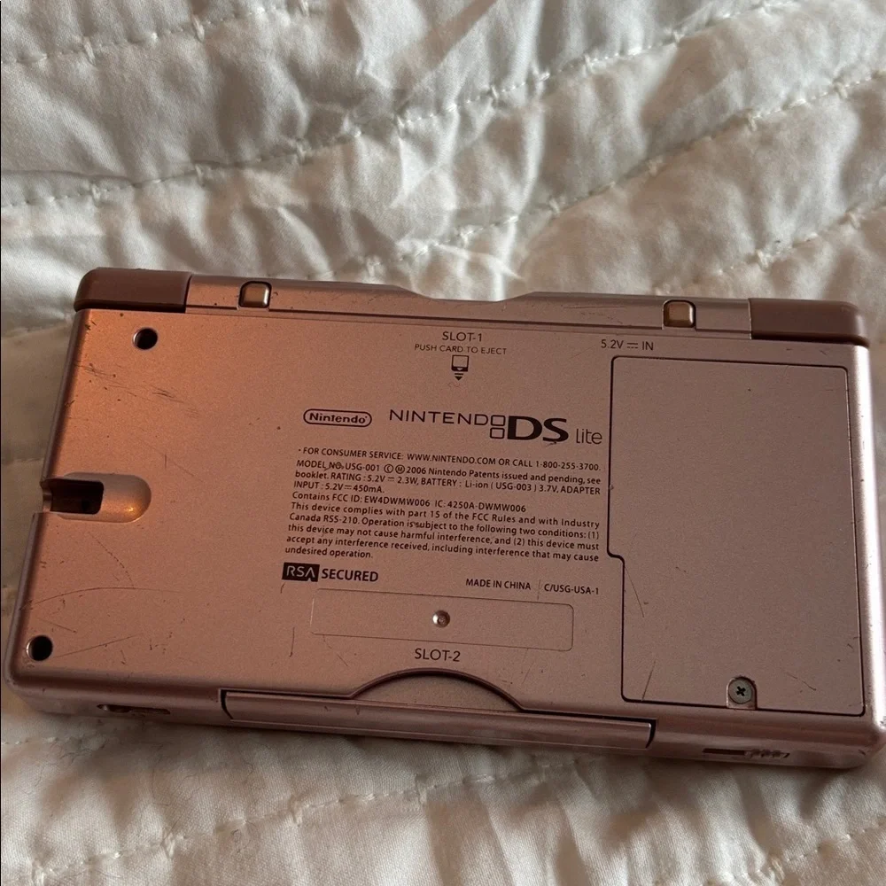 Nintendo DS Lite - Rose Gold RSA Secured game player and charger